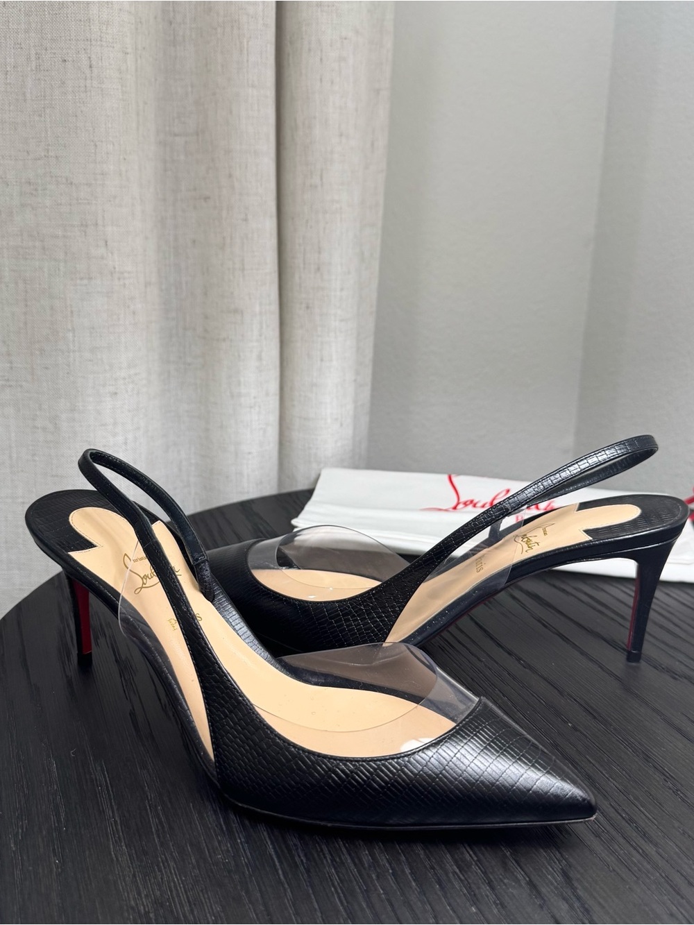Christian Louboutin Optisexy 70 Slingback Pumps Black 37 - Picture 4 of 8